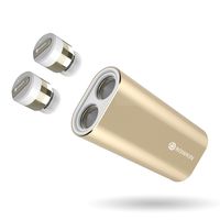 Rowkin Bit Charge Stereo: True Wireless Earbuds w/Charging Case. Bluetooth Headphones Smallest Cordless Hands-Free Mini Earphones Headset w/Mic & Noise Reduction for Android & iPhone (Gold)