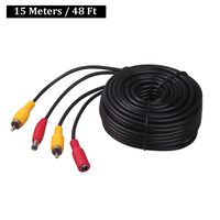 HitCar RCA Plug DC 2.1 5.5 MM Power Video AV Extension Cord Cable for CCTV Security Car Tuck Bus Trailer Reverse Parking Reverse Camera 15 Meters 59ft