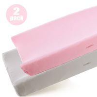 COSMOPLUS Stretchy Changing Pad Cover -2 Pack Stretchy Changing Pad Covers for Boys Girls,Universal Knit Fitted for Standard Baby Changing Pad,Gray Pink
