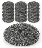 DecorRack Stainless Steel Wire Mesh Dish Scrubber Sponge, Commercial Quality Multipurpose Scourers Perfect for Kitchen, Removes Tough Grease and Dirt, Heavy Duty Steel Wool Cleaning Pads (Pack of 15)