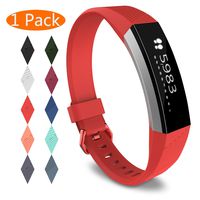 KingAcc Compatible Replacement Bands for Fitbit Alta HR, Fitbit Alta, Silicone Fitbit Alta HR Band Alta Band, Buckle Wristband Strap Women Men (1-Pack, Red, Large)