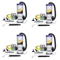 Backpack Vacuums, Super CoachVac Commercial Backpack Vacuum Cleaner with HEPA Media Filtration and Telescoping Wand Tool Kit, 10 Quart, Corded (7pc Commerical Tool Kit (Telescoping Wand) (4 Set))