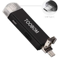 16GB Mini USB Voice Recorder for Lectures,TOOBOM USB,USB-C and Micro USB 3 in 1 Digital Audio Recorder Mac Compatible and Android OTG Metal Body Small USB Dictaphone Recording Device,USB Rechargeable