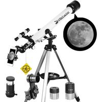 Telescope 60mm Apeture 700mm AZ Telescope - Refractor & Travel Scope for Beginners and Kids to Observe Moon and Planet with Tripod and 10mm Eyepiece Smartphone Adapter