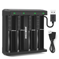 DOTTMON LED 4-Slots Intelligent Universal Battery Charger for 3.6V/3.7V Li-ion 10440 14500 14650 16340 17670 18500 18650 18700 22650 20700 21700 22700 25500 26650 26700 Batteries