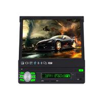 7-inch Automatic Retractable Screen Single DIN in-Dash GPS Navigation for Car with Rear View Camera,Android System,Support Offline GPS Navigation,Flip Out Touch Screen Car Stereo