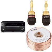 Yamaha AVENTAGE RX-A1080 7.2-ch 4K Ultra HD AV Receiver with AmazonBasics 16-Gauge Speaker Wire - 100 Feet with Banana Plugs - 6 pairs