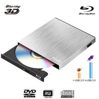 Blu Ray 3D 4K External DVD Drive USB 3.0 Burner,Slim Bluray CD DVD Player Reader for PC MacBook Win XP/vista/7/8/10 Mac OS