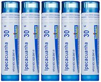 Boiron Ipecacuanha 30C, 5-Pack of  80 Pellet Tubes, Homeopathic Medicine for Nausea