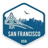 2 x 10cm/100mm San Francisco Vinyl Sticker Decal Laptop Car Travel Luggage Label Tag #9323