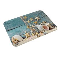 Zippem Flannel Vintage Style Marine Animal Printed Floor Mat Absorbent Non-slip Carpet Doormats