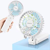 JOMARTO Handheld Fan, Battery Operated Desk Fan with 5200mAh, 5 Speeds and 5-20 H Working USB Rechargeable for Household/officeTravel/Camping (White)