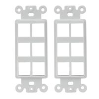 AllSmartLife Wall Plate QuickPort Decora Insert for 6-Port Keystone Jack - White