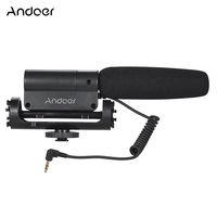 Andoer Recording Condenser Microphone Photography Interview Cardioid Directional Video Microphone for Canon Nikon Sony DSLR ILDC Cameras with 3.5mm MIC Socket【Sensitive】 -32dB±3dB (0dB=1V/Pa at 1KHz).