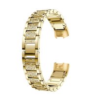 TeaBoy Stainless Steel Bands Compatible with Fitbit Charge 3 for Women, Bling Replacement Fit bit Charge 3 Band Bracelet with All Rhinestones Diamond Accessories Watch Band