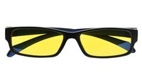 Blue Light Blocking,UV Protection,Reduce Eyestrain,Computer Gaming IPAD Reading Glasses for Men and Women(Black/Blue Arm,Yellow Tinted Lens) +1.0