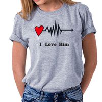 SADUORHAPPY T-shirt for Boys and Girls Women Men Short Sleeves O-Neck Valentine's Day Printing Slim Tops Blouse