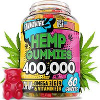 Hemp Gummies - 400,000, 60 Sweets - Stress, Insomnia & Anxiety Relief - Made in USA - Tasty & Relaxing Herbal Gummies - Premium Extract - Mood & Immune Support - Omega 3-6-9 Complex