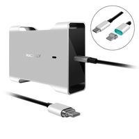 Macally USB-C Charger with Magsafe Magnetic Type-C Charging Cable for Apple MacBook Pro 13"/15", MacBook 12", Type C Laptops - 61W USB-C Power Adapter - Total 10 ft in Length & Aluminum Design