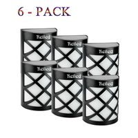 Reiled Solar Fence Lights (6-Pack) 6 LEDs Outdoor Solar Light IP67 Waterproof 180° Wide Angle Super Bright Solar Deck Lights with Automatic Switching Light Sensor for Garden, Driveway, Yard, Fence