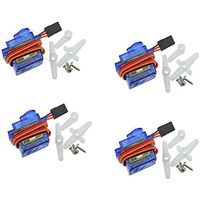 Lheng SG90 Mini Gear Micro Servo Digital Spare Parts for Smart RC 450 Airplane Helicopter Car Vehicle Boat Models Fixed Wing 4Pcs