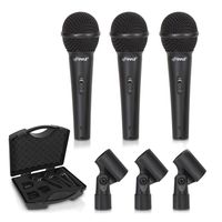 3-Piece Professional Dynamic Microphone Kit - Cardioid Unidirectional Vocal Handheld Microphone with Hard Carry Case & Mic Holder/Clip - Pyle PDMICKT80
