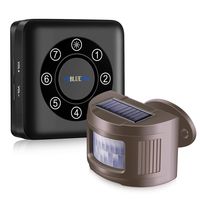 BLUEbits Pairable Driveway Alarm 2000FT Solar Wireless Driveway Alarm Weatherproof Indoor Outdoor Long Range Wireless Motion Driveway Sensor Detector Security Alert System