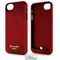 Lenmar MFI Apple Approved Meridian iPhone 5, iPhone 5s Rechargeable Extended Battery Case for iPhone 5, iPhone 5s - AT&T, Sprint, Verizon - Red - 100% Additional Battery Life (2300mAh)