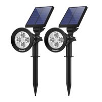 Nekteck Solar Lights Outdoor, 2 in 1 Outdoor Solar Spotlights with Activated Auto On/Off for Pathway, Walkway, Garden, Patio, Driveway, Ground, Yard,