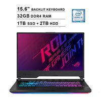 ASUS 2019 ROG Strix 15.6 Inch FHD Gaming Laptop (9th Gen Intel Quad-core i5-9300H up to 4.1 GHz, 32GB RAM, 1TB SSD + 2TB HDD, NVIDIA GeForce GTX 1660 Ti, RGB Keyboard, Bluetooth, WiFi, HDMI, Win 10)