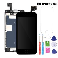 for iPhone 6S Screen Replacement LCD Black - with Home Button Proximity Sensor Ear Speaker Front Camera Screen Protector and Repair Tools