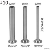 Stuffing Tubes，LiebHome Stainless Steel Funnels Attachment for Manual Sausage Stuffer, For #10 Food Grinders (Set of 3) (#10 Stainless Steel Funnels)