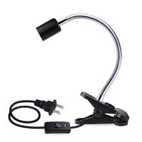 OMAYKEY Reptile Lamp Fixture Holder Clamp - Upgraded Lengthened & Adjustable Stand - for Pet Brooder Coop Chicken Lizard Turtle Snake Aquarium Habitat Heat Lamps & Light Bulbs - Black - 1 Pack