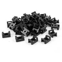 Mallofusa 9mm Cable Tie Base Mount Saddle Type Wire Holder, Black, 100 Pcs