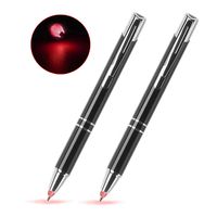 Lighted Tip Pen, Glowseen 2-Pack Technical Pens Light Up Pen with Light, LED Lighted Pen for Writing in The Dark - Red Light
