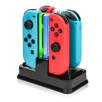 Controller Charger for Nintendo Switch, Charging Dock Stand Station for 4 Switch Joy-con or 2 Pro Controllers with Charging Indicator and a USB Type C Charging Cable