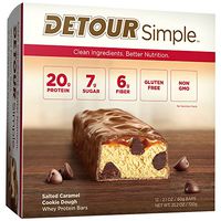 Detour Simple Whey Protein Bar, Salted Caramel Cookie Dough, 2.1 Ounce, 12 Count