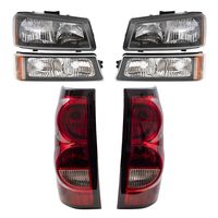 Replacement 6 Pc Headlights Tail Lights & Park Signal Lamps Compatible with 2004-2006 Silverado Fleetside Pickup