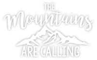 The Mountains Are Calling Vinyl Sticker Decal 3.2"x5" (White)