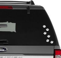 Dog Paw Prints Tracks Vinyl Decal Sticker For Wall Decor, Windows, Laptop, Car, Truck, Motorcycle, Vehicles (Size-6 inch/15 cm Tall) - (Matte WHITE Color)