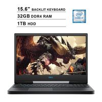 2019 Dell G5 15 5590 15.6 Inch FHD Gaming Laptop (9th Gen Intel 6-Core i7-9750H up to 4.50 GHz, 32GB DDR4 RAM, 1TB HDD, NVIDIA GeForce GTX 1660 Ti, RGB Backlit Keyboard, Windows 10) (Black)