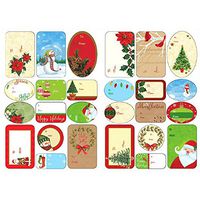 300 Christmas Holiday Reindeer Trees Birds Snowman Santa Gift Tag Stickers