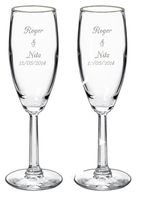 Gifts Infinity Engraved Wedding Champagne Flutes Set of 2 Personalized Toasting Glasses (Regular)