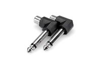 Hosa GPR-123 RCA to 1/4" TS Right Angle Adaptors, 2 Pieces
