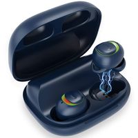 Wireless Headphones Bluetooth 5.0 Earphones, 72 Hours Playtime HD Stereo Bass Sound Built-in Microphone IPX7 Waterproof Bluetooth in-Ear Earbuds with 2200mAh Charging Case