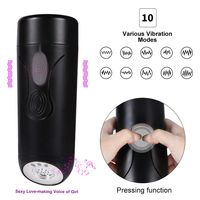 10 Vîbräting Male Automatic Realistic Safty Silicone Mastürbatõr Cup Pòckèt Pùssèys USB Rechargable Safty Waterproof Toy for Men Boyfriend's Best Gift NKK2
