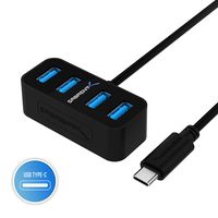 Sabrent 4-Port USB-C to USB 3.0 Mini Portable Hub,[1-Foot Cable] The World's Smallest USB 3.0 Hub (HB-MNCB) (Renewed)