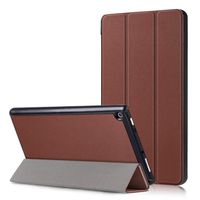 For Amazon Kindle Fire HD8 2018 Sleep/Wake Ultra Slim Trifold Leather Case Cover (Brown)
