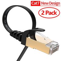 Ethernet Cable, VANDESAIL 2 Pack 6.5ft CAT7 RJ45 LAN Cable High Speed Gigabit Network Patch Cord Gold Plated (2m) (Renewed)