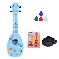 Fun Little Toys 17 Inch Ukulele for Kids, Musical Instruments for Kids with Strap, Picks and Tutorial, Learning Educational Toys for Boys and Girls (Blue)